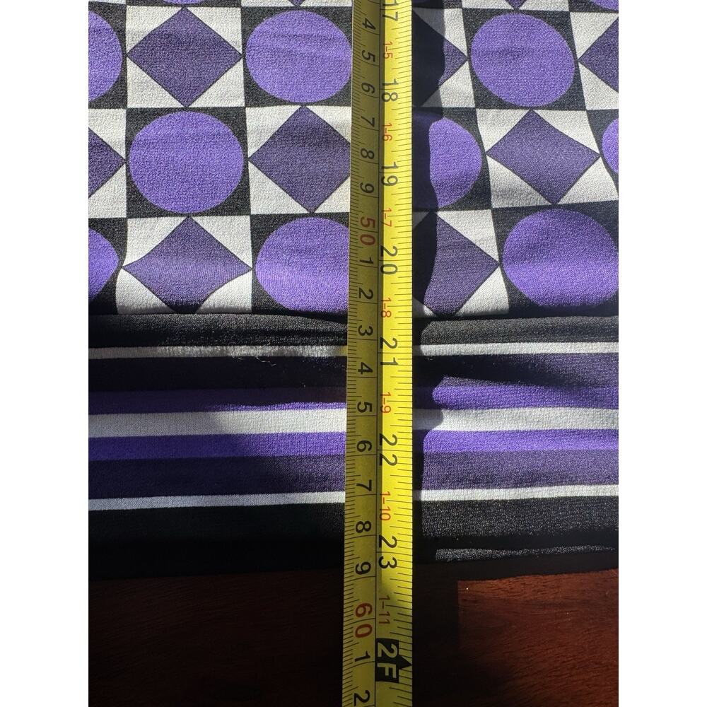 Michael Kors Purple Geometric Print Long Sleeve Top Petite Medium - Picture 9 of 12